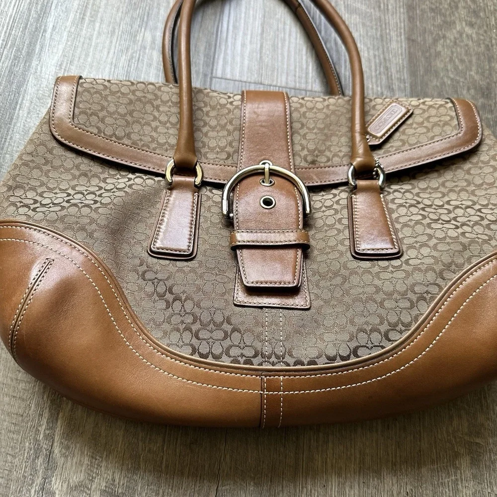 COACH Soho Signature‎ Hobo Shoulder Bag 6821 Tan Y2K Vintage